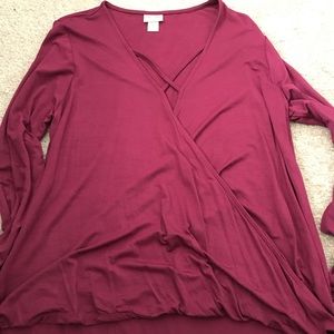 Burgundy mossimo surplice top